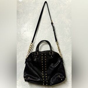 NWT Michael Kors Uptown Astor LG Studded Black Satchel